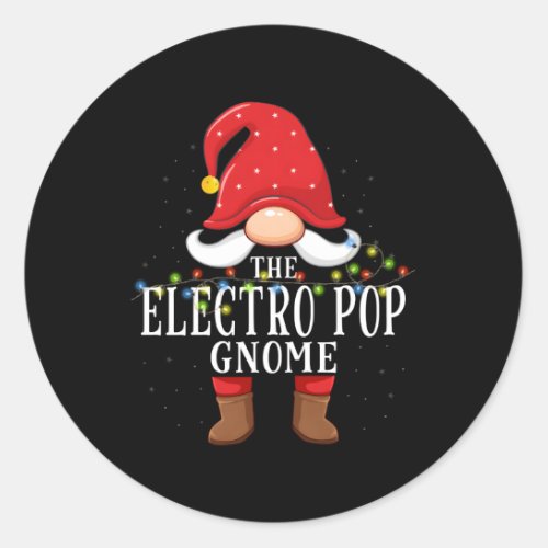 Electro Pop Gnome Family Pajama Classic Round Sticker