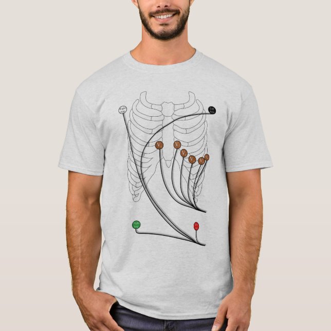 Electrocardiogram EKG / ECG Leads - Healthy Heart T-Shirt (Front)