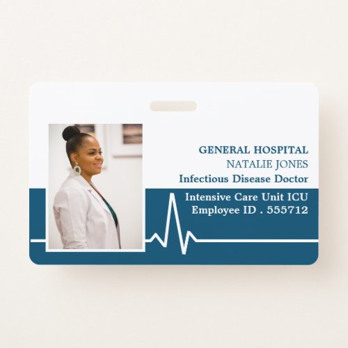 Electrocardiogram Photo Medical ID Badge