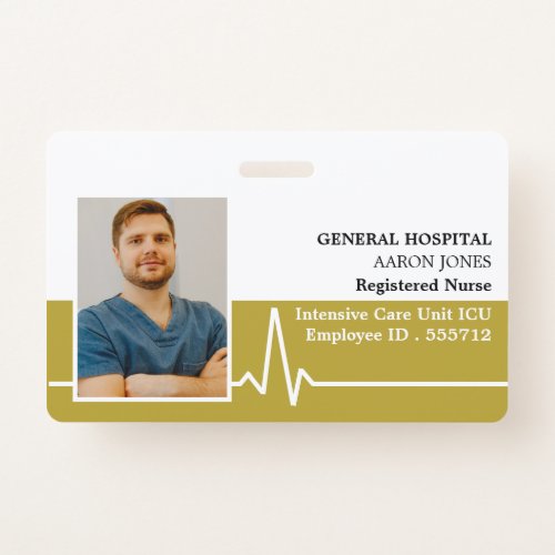 Electrocardiogram Photo Medical ID Badge