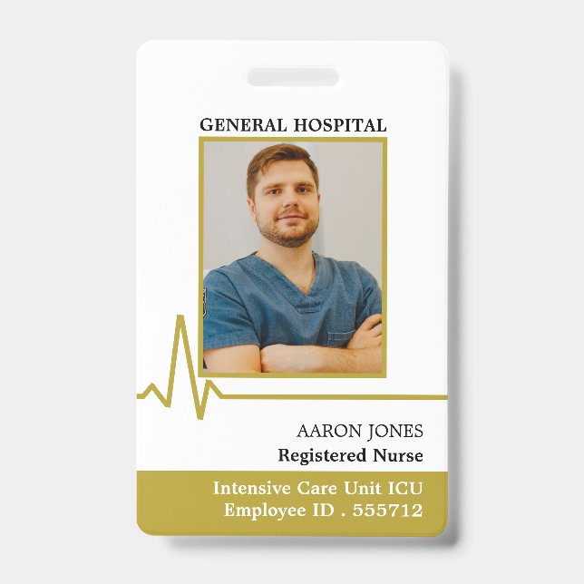 Electrocardiogram, Photo Medical ID Badge (Front)