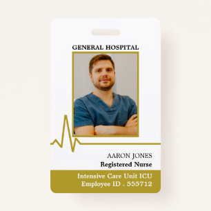 Electrocardiogram, Photo Medical ID Badge