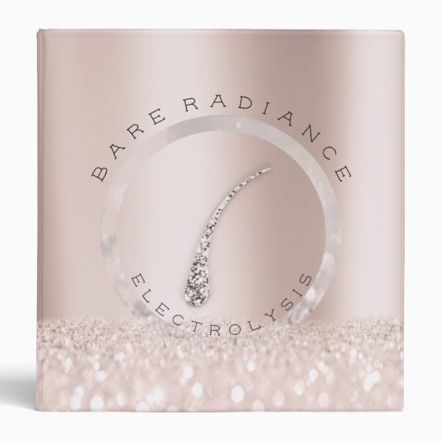 Electrolysis Hair Removal Beauty Studio Rose Gold 3 Ring Binder (Front)