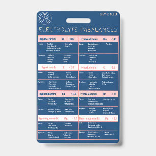 Electrolyte Imbalances Quick Reference Bagde Badge