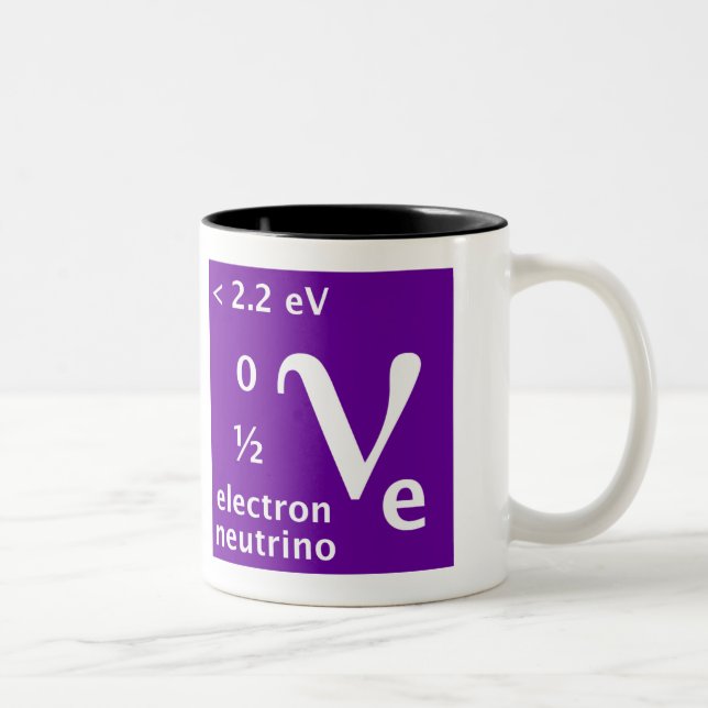 Electron neutrino (left handed) Two-Tone coffee mug (Right)