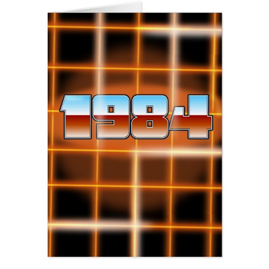 Electronic 1984 cartoon poster. cards (Front)