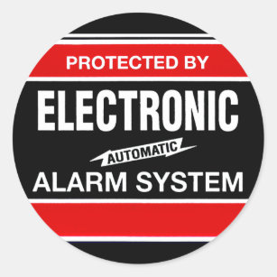 Electronic Alarm System Classic Round Sticker