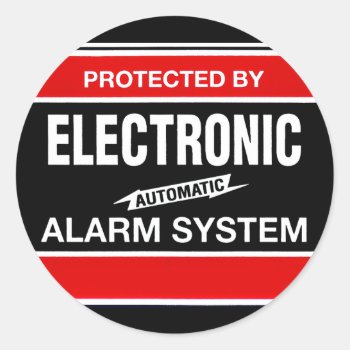 Electronic Alarm System Classic Round Sticker by stanrail at Zazzle