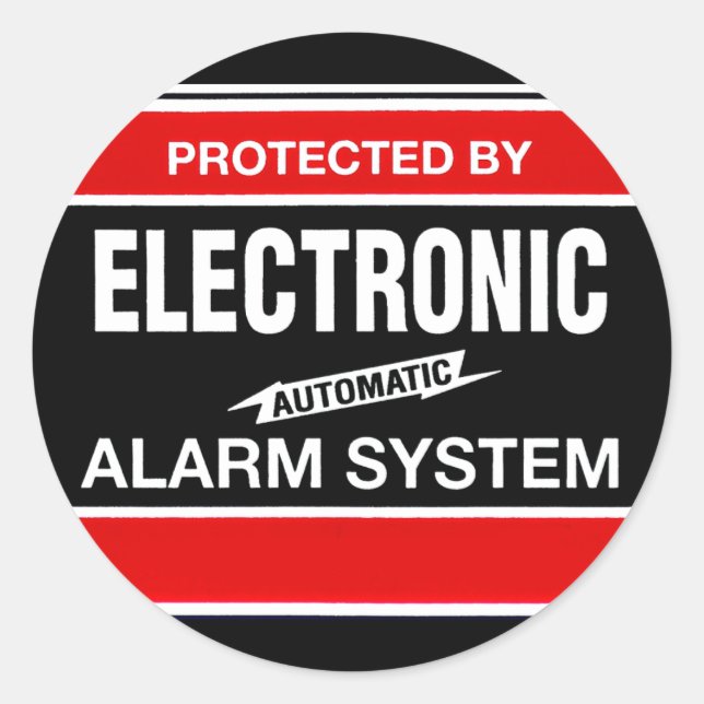 Electronic Alarm System Classic Round Sticker (Front)