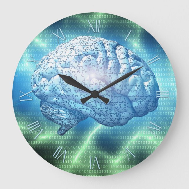 Electronic Brain Design Large Clock (Front)