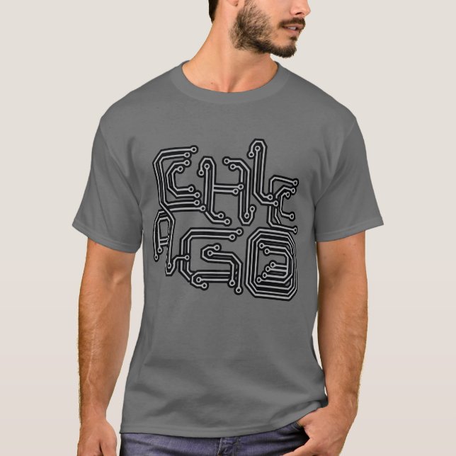 Electronic Chicago PCB T - Dark Gray T-Shirt (Front)