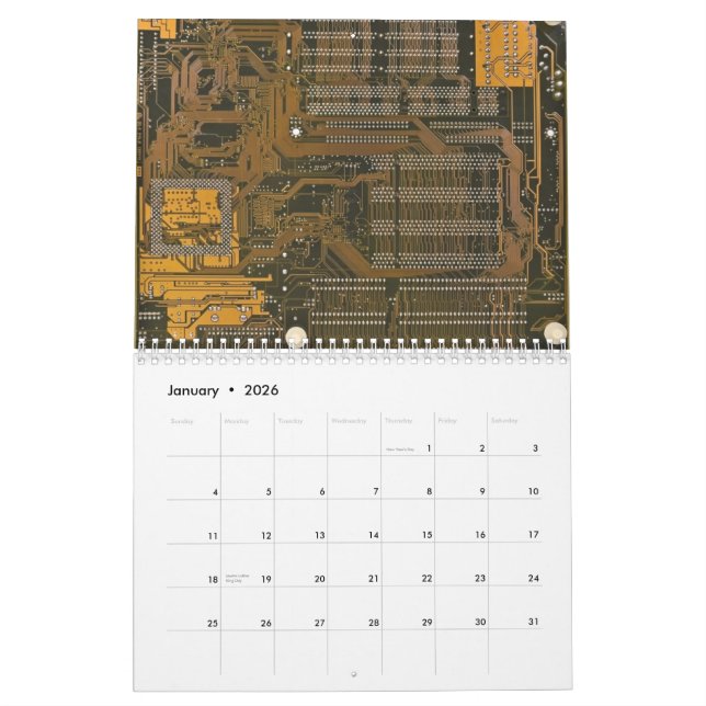 electronic circuit board, 2012 calendar (Jan 2026)