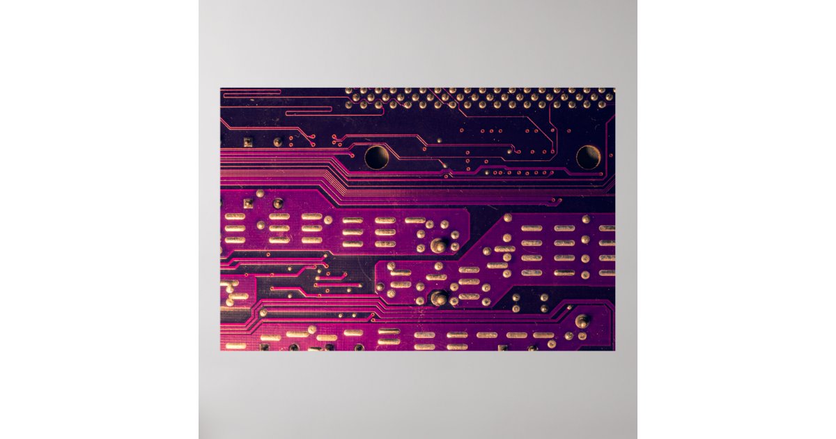 Electronic circuit board abstract background. comp poster | Zazzle