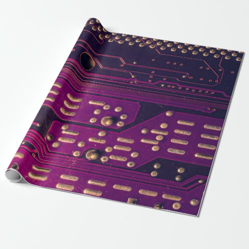 Electronic circuit board abstract background comp wrapping paper