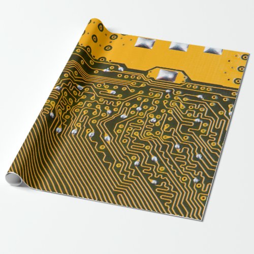 electronic circuit board as an abstract background wrapping paper