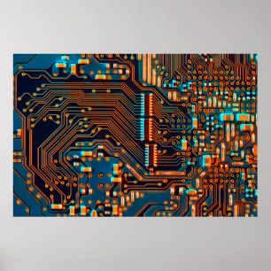 Electronic circuit board close up. background,boar poster