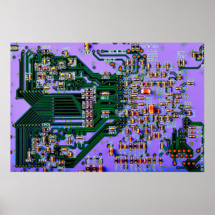 Electronic circuit board close up background,boar poster