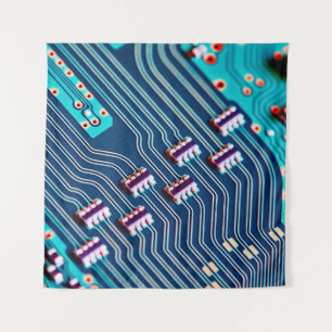 Electronic circuit board close up. background,boar tapestry