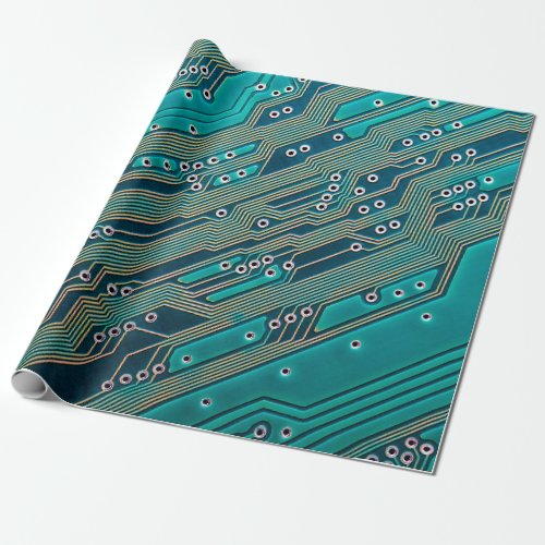 Electronic circuit board close up backgroundboar wrapping paper