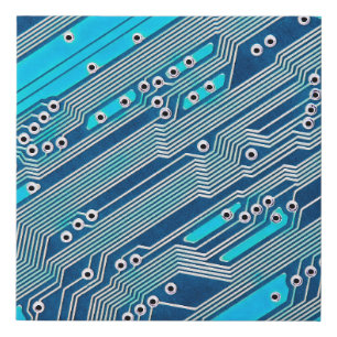 Electronic circuit board close up. circuit,board,b faux canvas print