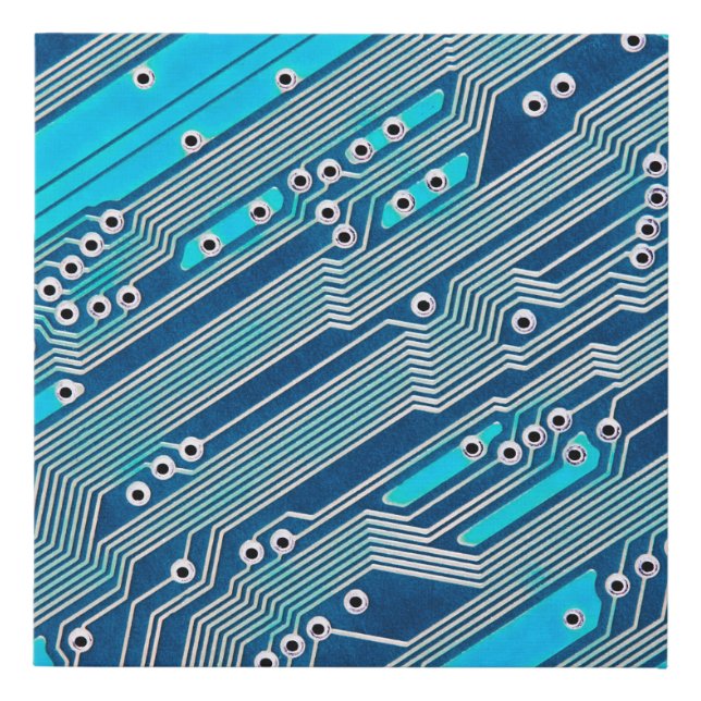Electronic circuit board close up. circuit,board,b faux canvas print (Front)