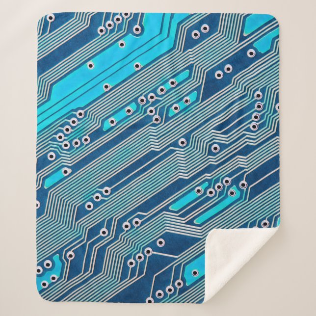 Electronic circuit board close up. circuit,board,b sherpa blanket (Front)