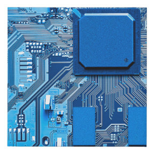 Electronic circuit board close up. circuit,board,s faux canvas print