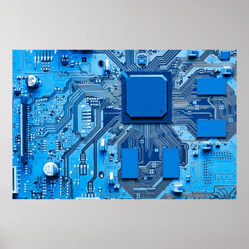 Electronic circuit board close up circuitboards poster