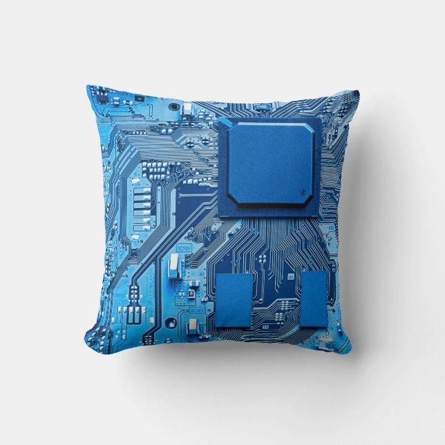 Electronic circuit board close up. circuit,board,s throw pillow (Front)