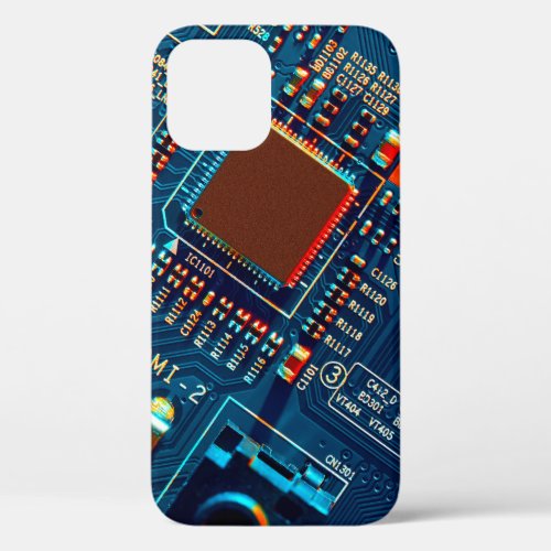 Electronic circuit board close up electronicmicr iPhone 12 case