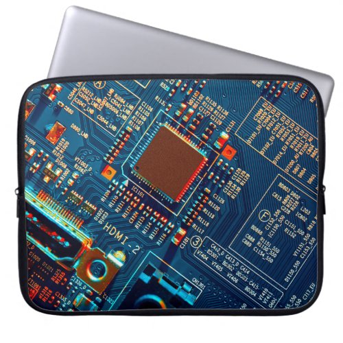 Electronic circuit board close up electronicmicr laptop sleeve