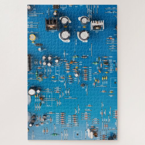 Electronic circuit board jigsaw puzzle