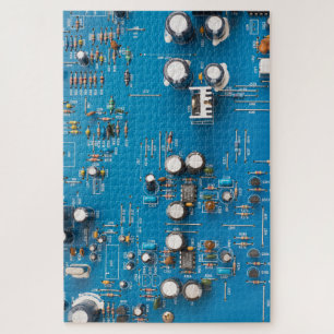 Electronic circuit board jigsaw puzzle