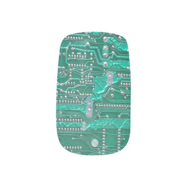 Electronic circuit board nail art (Left Thumb)