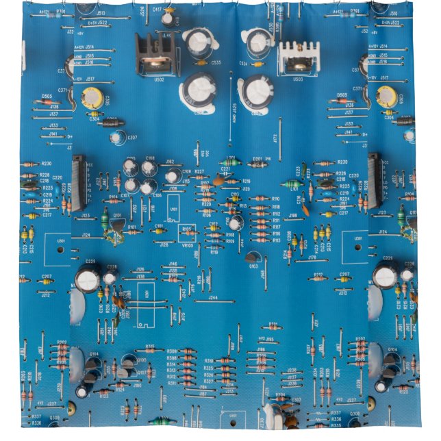 Electronic circuit board shower curtain (Front)