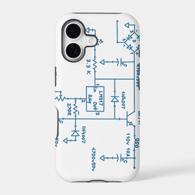 electronic circuit scheme technology blueprint gee iphone case (Back)