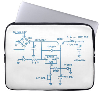 electronic circuit scheme technology blueprint gee laptop sleeve
