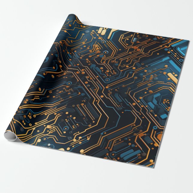 Electronic Circuit Wrapping Paper (Unrolled)