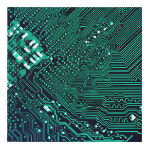 Electronic circuite board background,abstract,blue faux canvas print