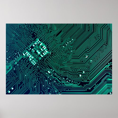 Electronic circuite board backgroundabstractblue poster