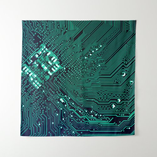Electronic circuite board backgroundabstractblue tapestry