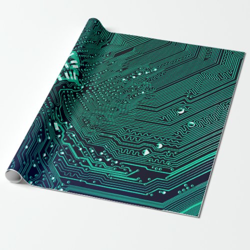 Electronic circuite board backgroundabstractblue wrapping paper