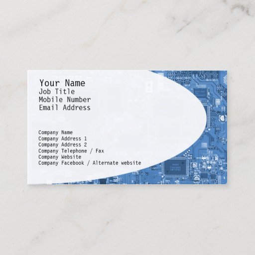 Customizable Electronic Circuits Blue Business Card