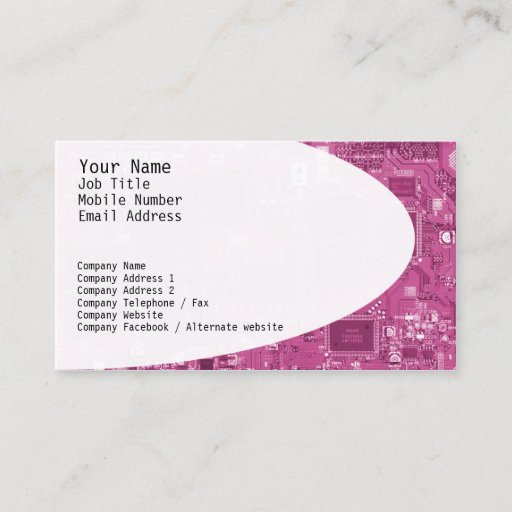 Customizable Electronic Circuits Business Card Red