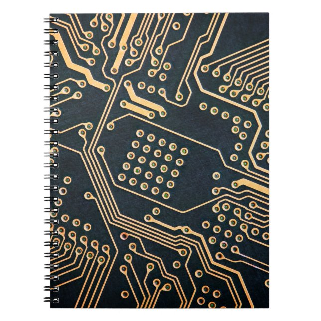 Electronic components, computer card close-up, dig notebook (Front)