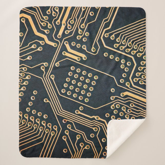 Electronic components, computer card close-up, dig sherpa blanket (Front)