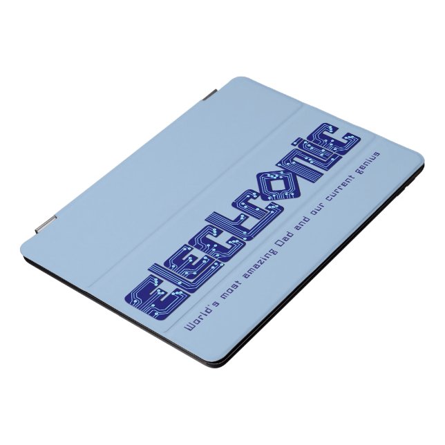 Electronic Dad blue genius custom message iPad Pro Cover (Side)
