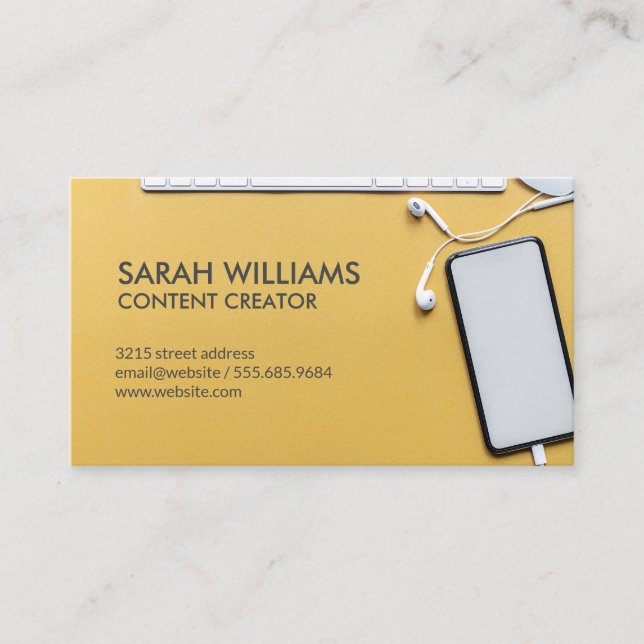 Electronic Desktop Workspace Background Business Card (Front)