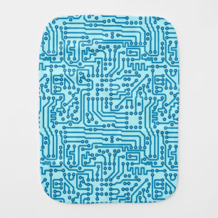 Electronic Digital Circuit Board Baby Burp Cloth