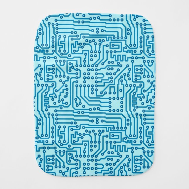 Electronic Digital Circuit Board Baby Burp Cloth (Front)